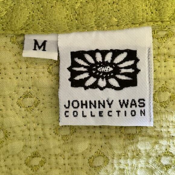 Johnny Was Collection Eyelet Button-Up Jacket – Chartreuse Green – Size Medium - Picture 6 of 9